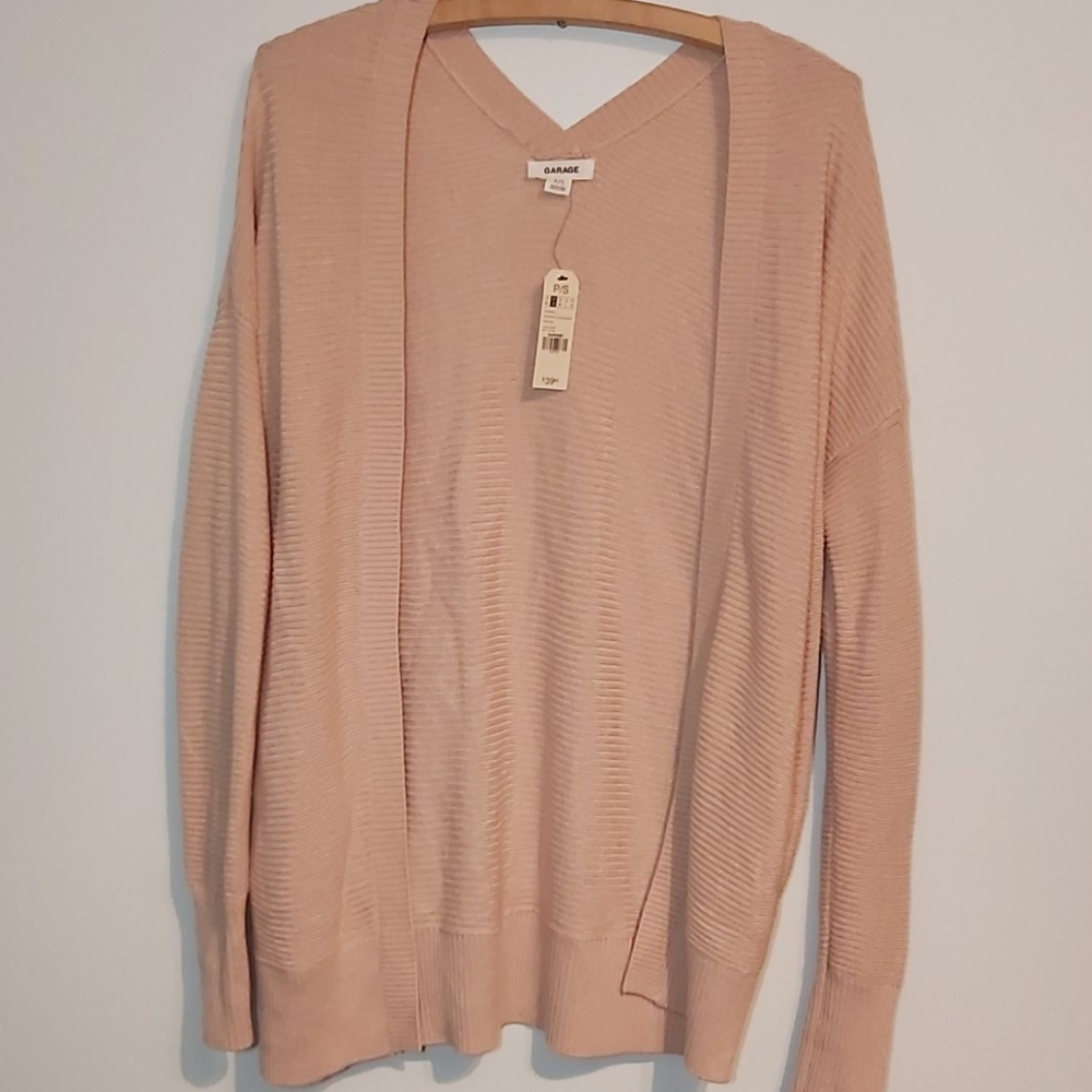 NWT Garage blush pink knit cardigan with pockets